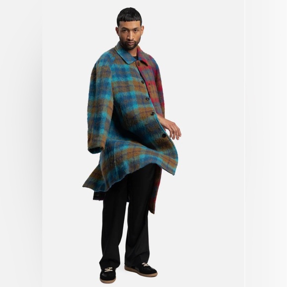 ANDERSSON BELL UNISEX HARRY CHECK BALMACAAN SHAGGY WOOL COAT SZ XS - Picture 8 of 10